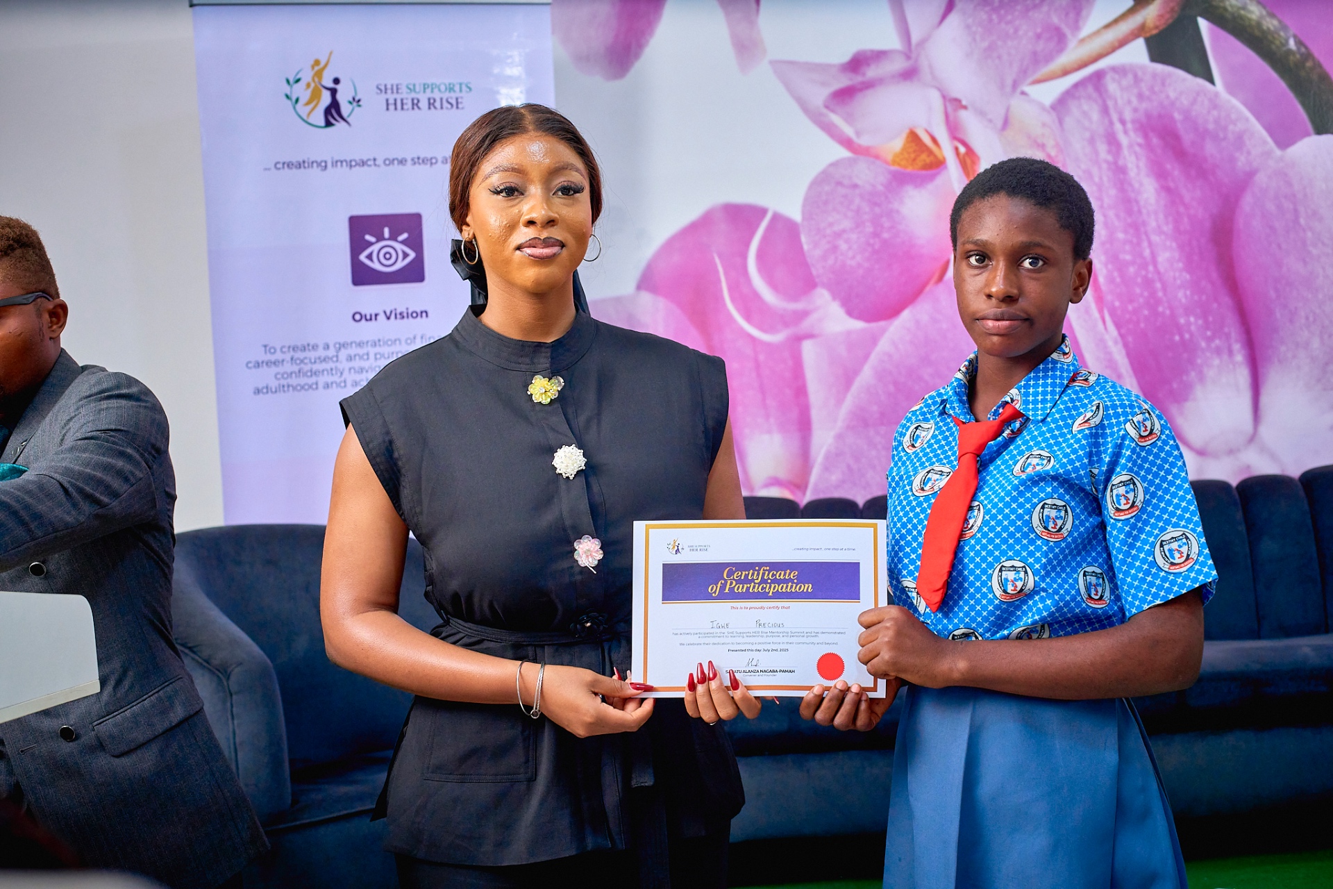 When I spoke at the 'She Supports Her Rise' NGO & gave out certificates to secondary school children